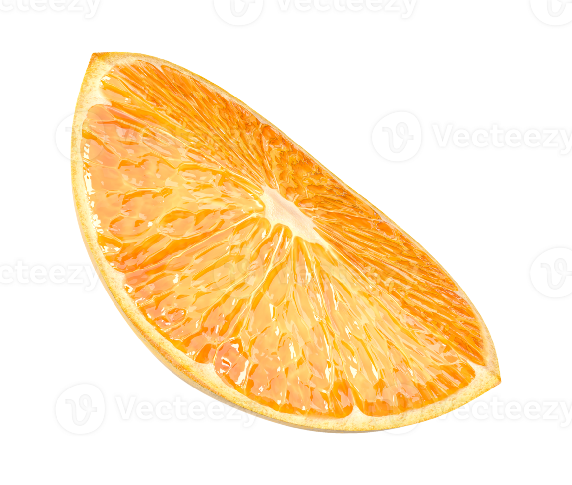 slice of ripe, delicious orange fruit with a yellowish peel png