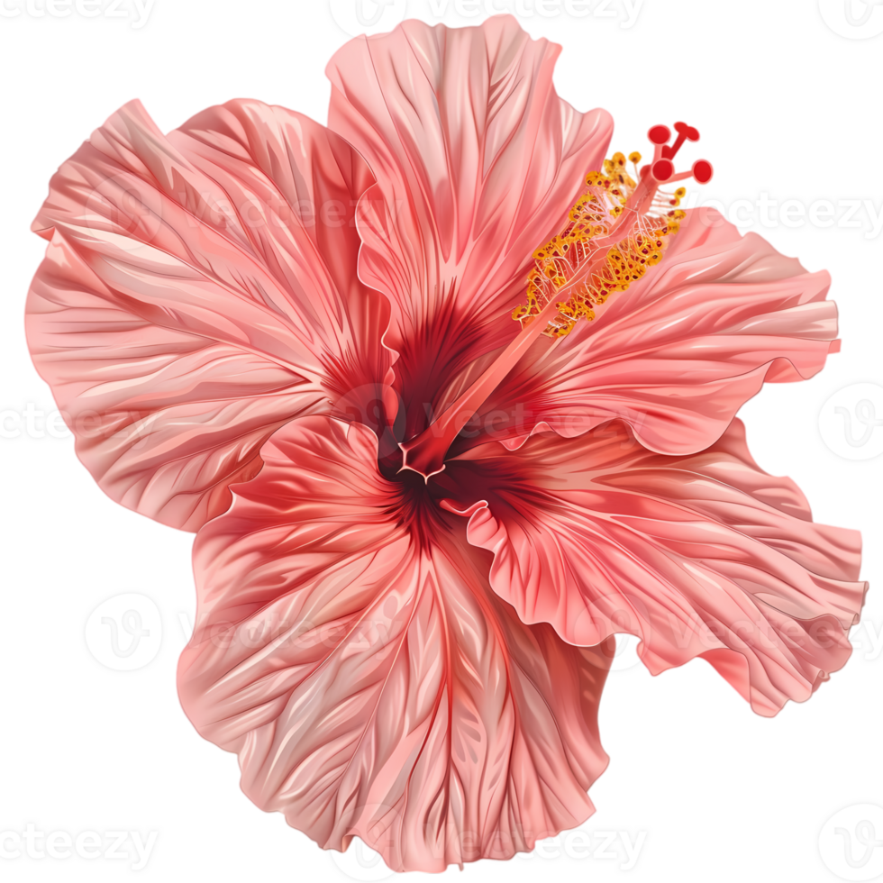 Pink Hibiscus Flower with Detailed Petals png