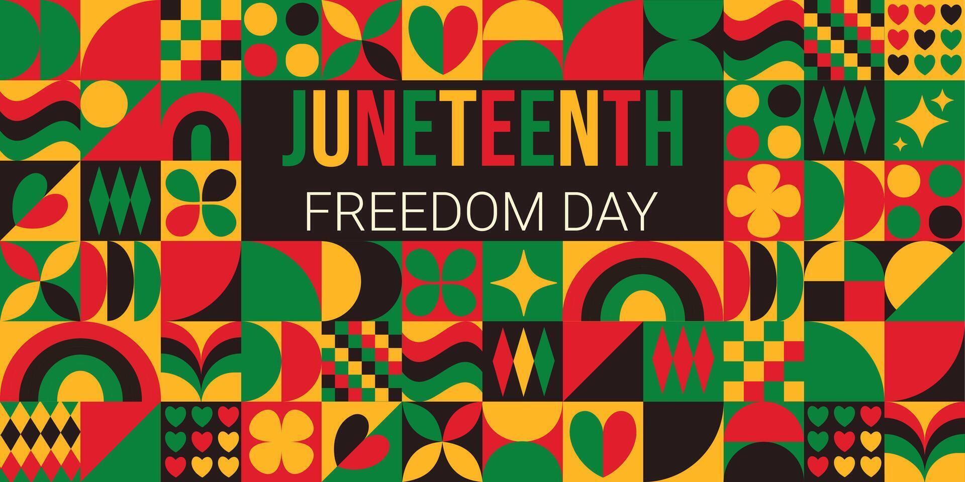 Juneteenth Celebration Emancipation and Unity Bauhaus style vector