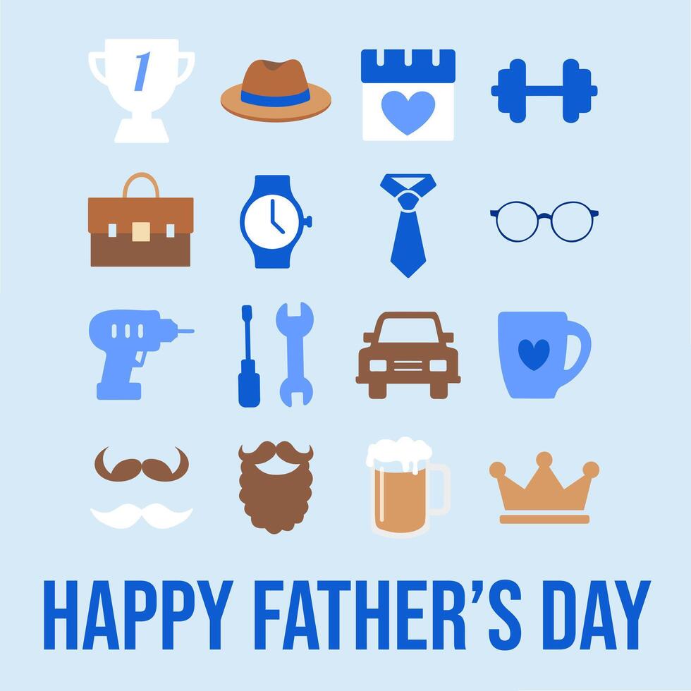 Classic Fathers Day Greeting Card Design vector
