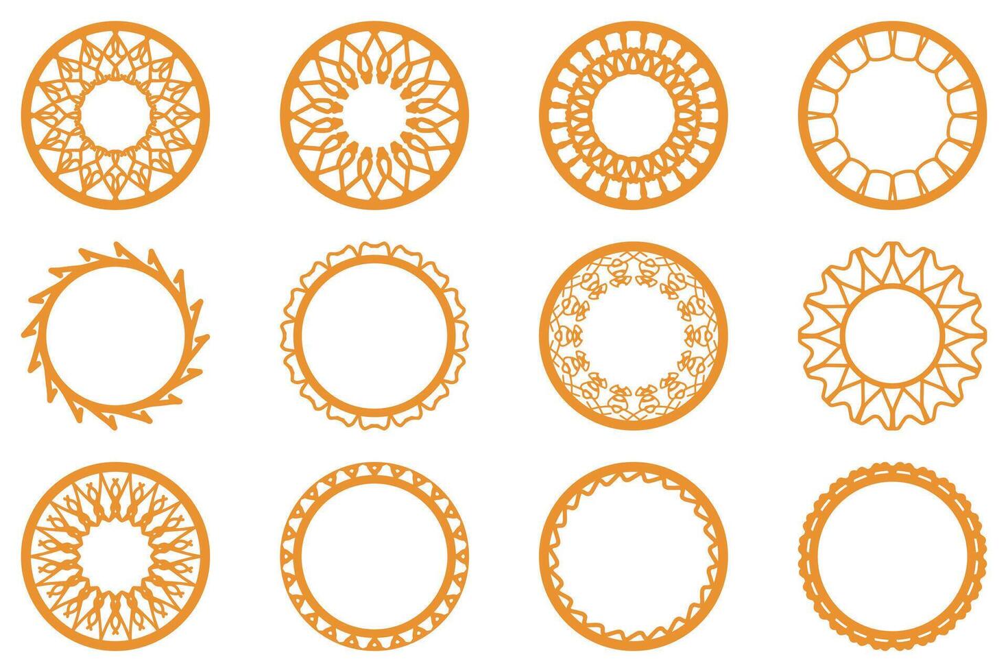 Decorative ornament frame set design vector
