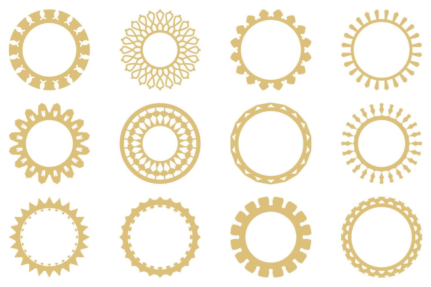 Decorative ornament frame set design vector