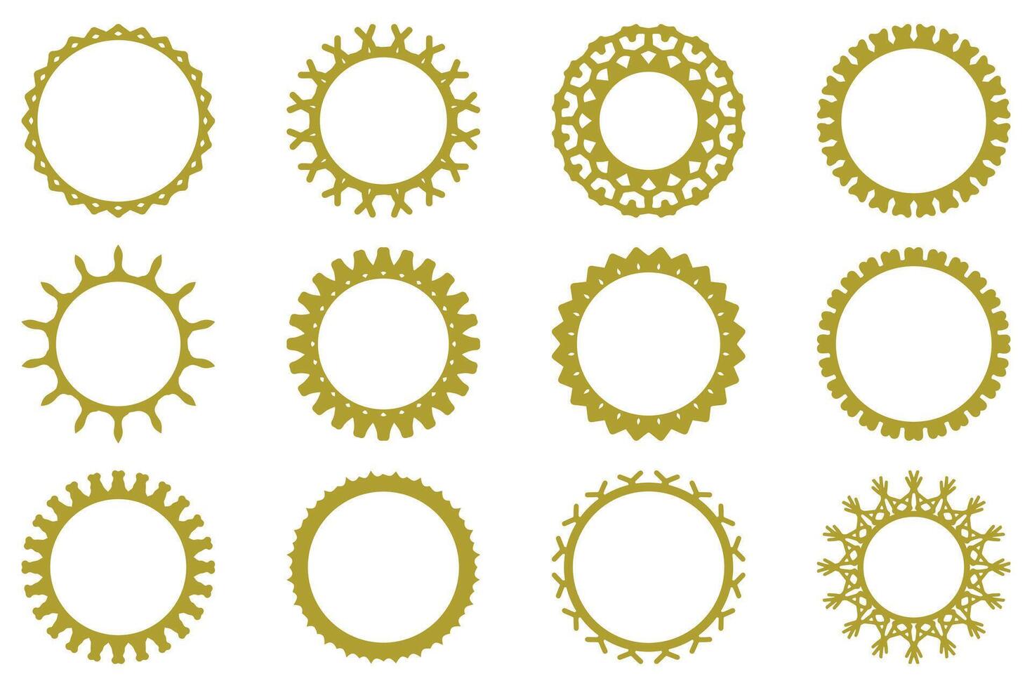 Decorative ornament frame set design vector