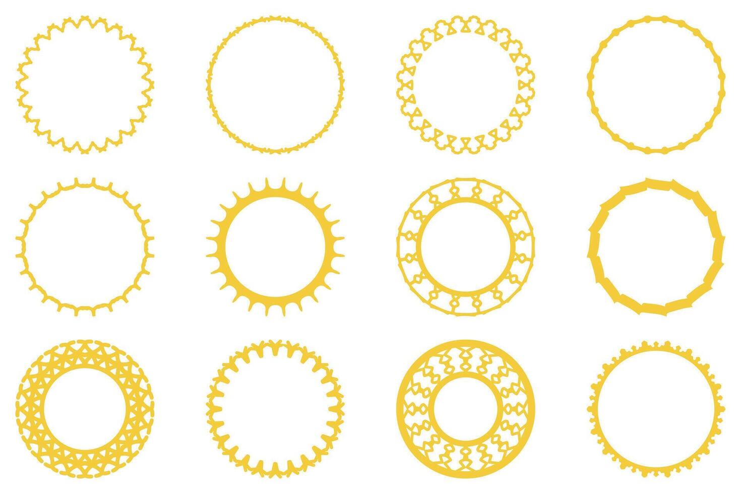 Decorative ornament frame set design vector