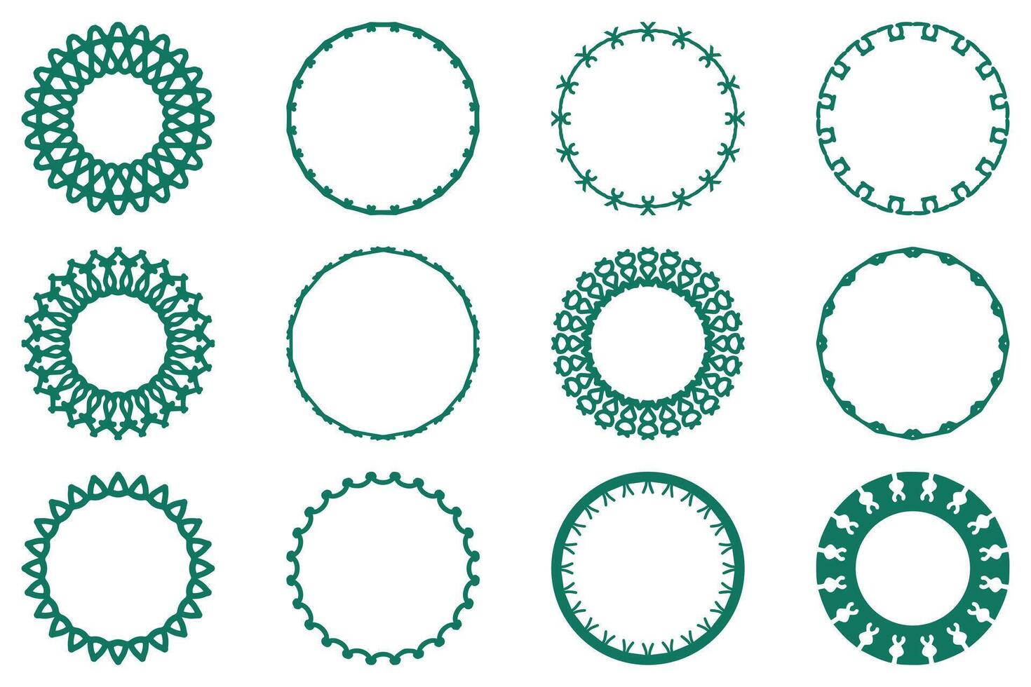 Decorative ornament frame set design vector