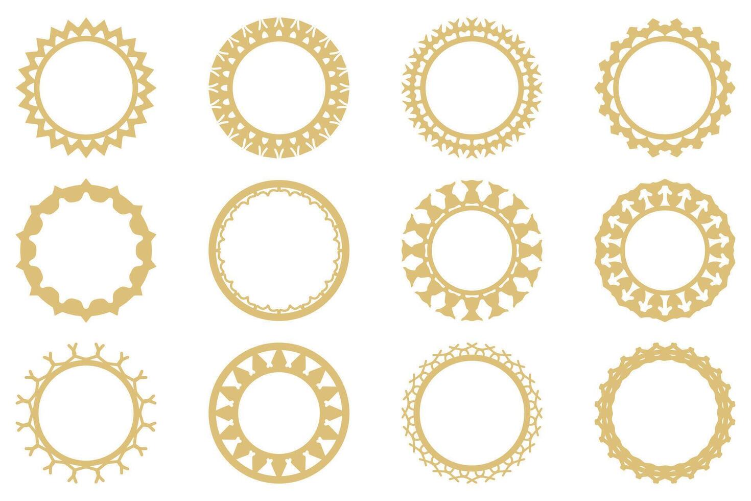 Decorative ornament frame set design vector