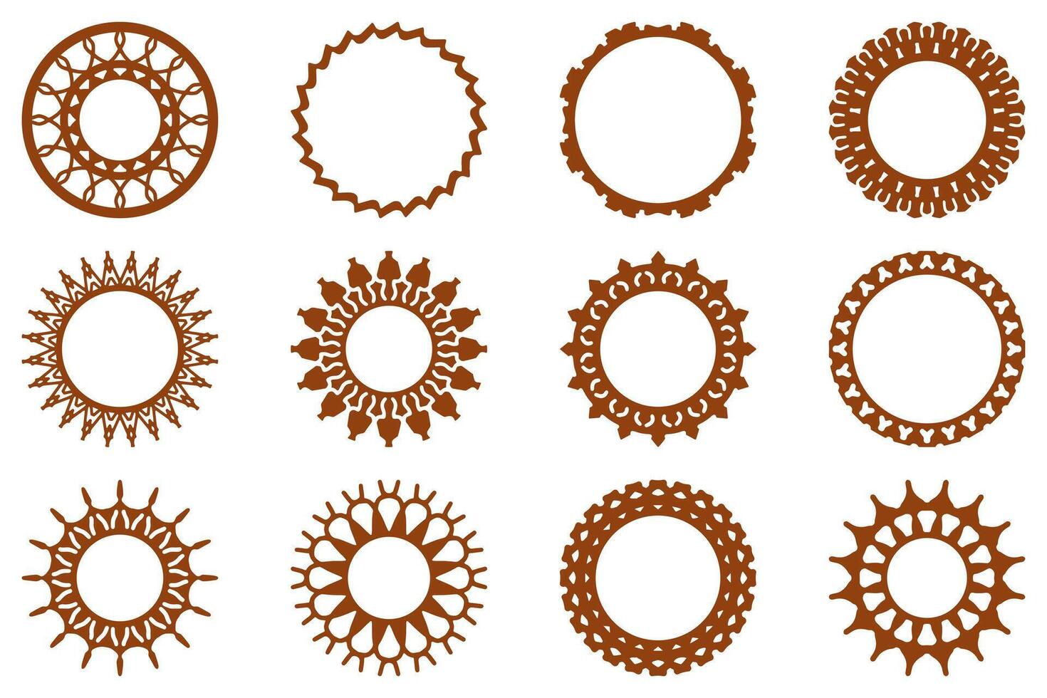 Decorative ornament frame set design vector