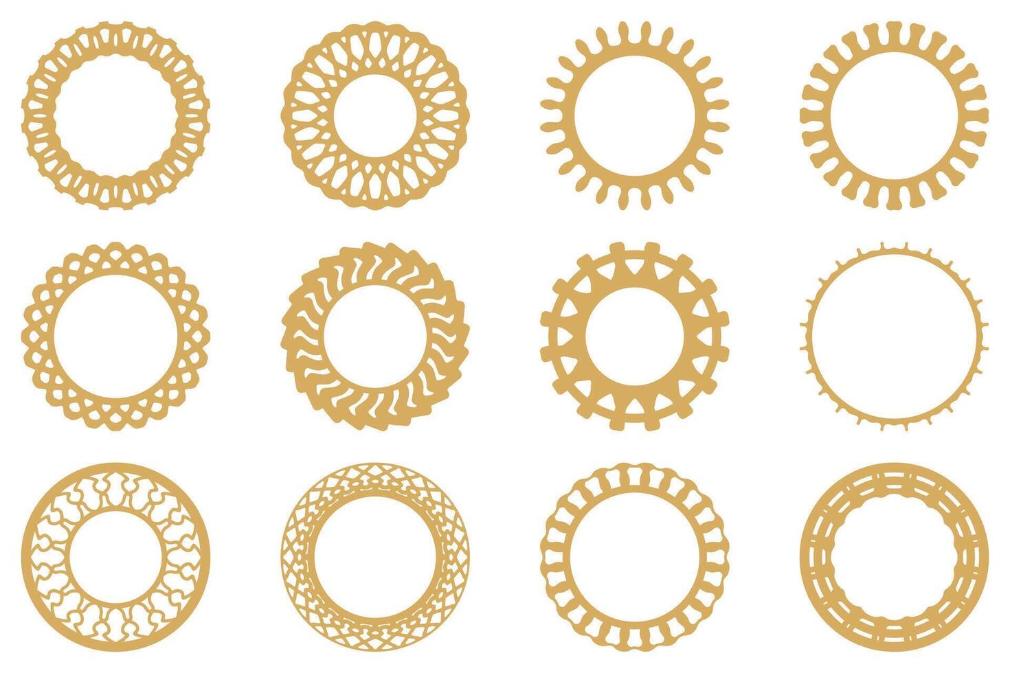 Decorative ornament frame set design vector