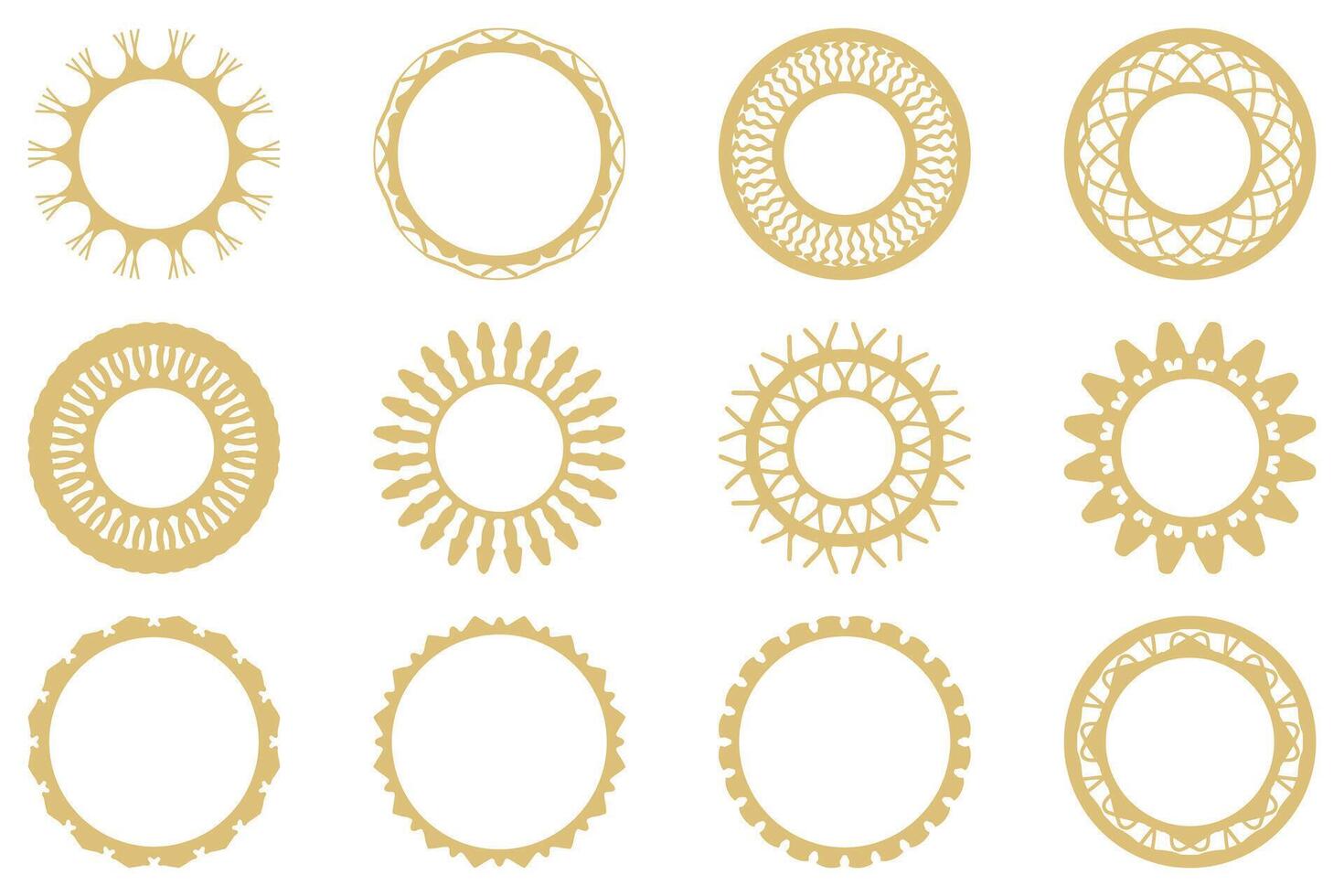 Decorative ornament frame set design vector