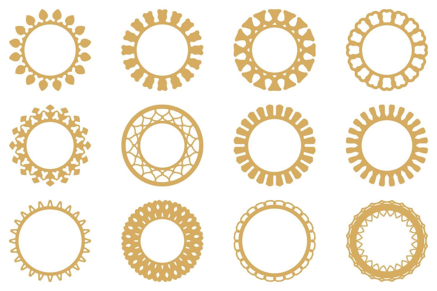 Decorative ornament frame set design vector