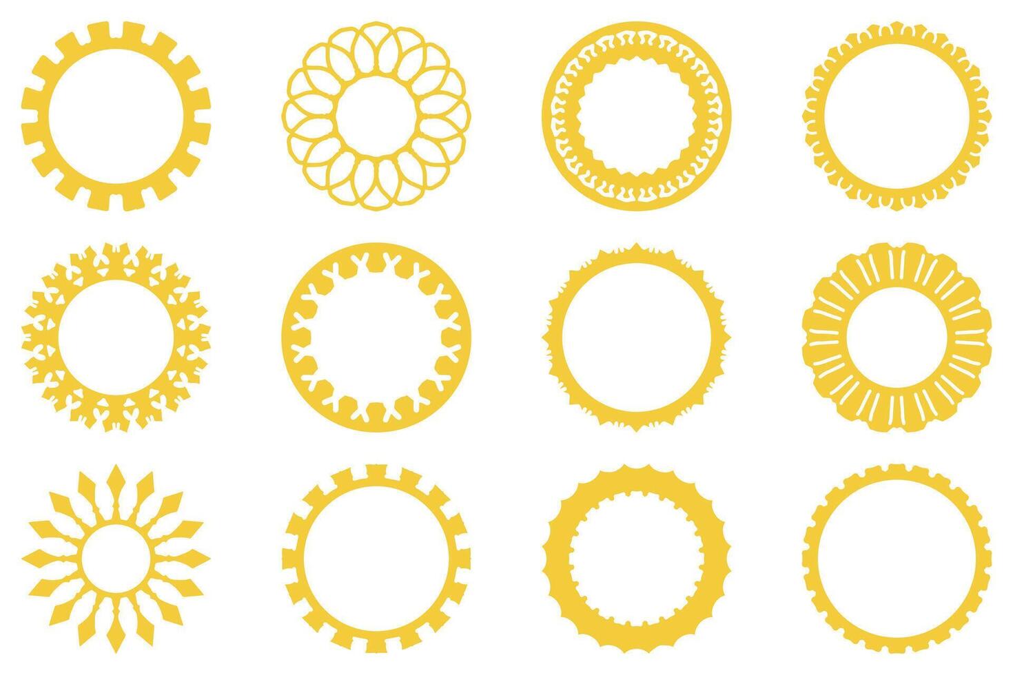 Decorative ornament frame set design vector