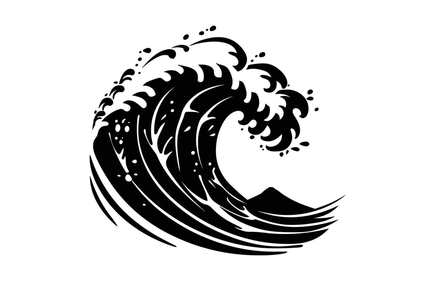 Sea Wave Silhouette isolated on a white background vector