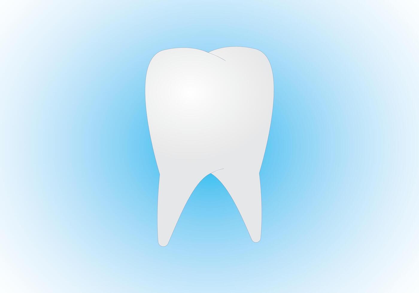 A white tooth on blue background vector