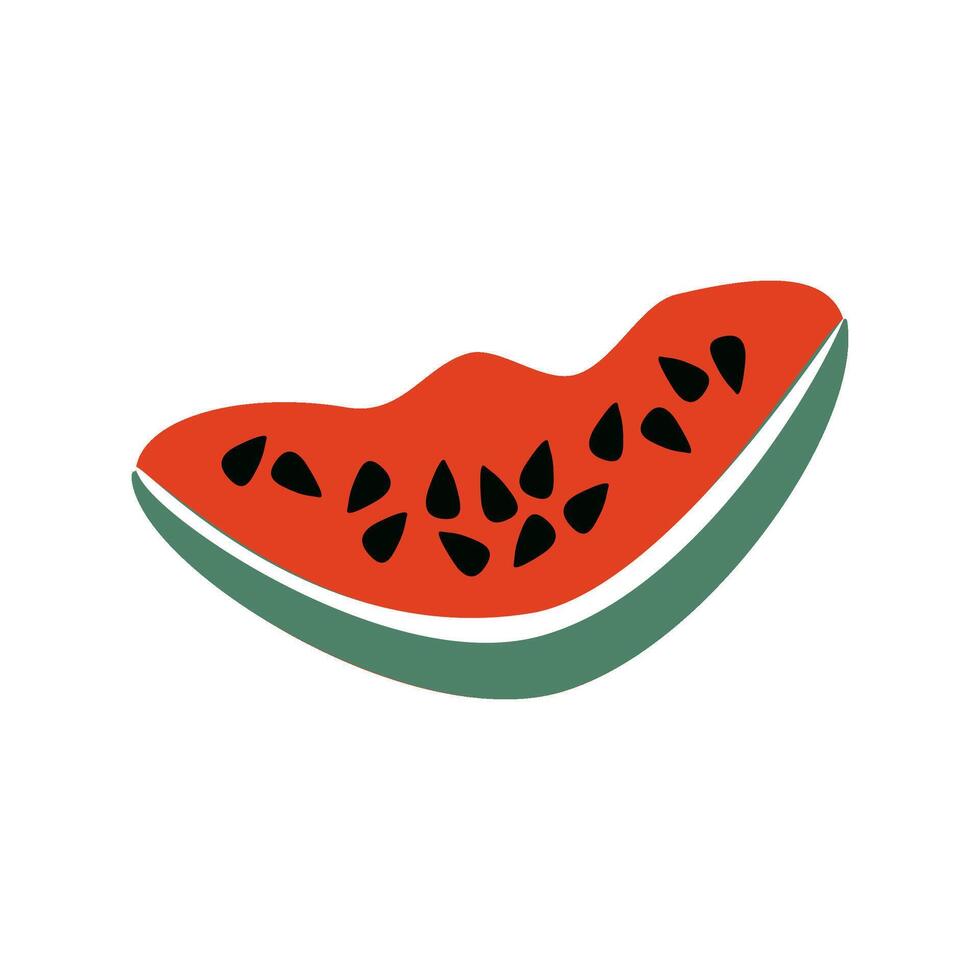 Slice of ripe watermelon with seeds vector
