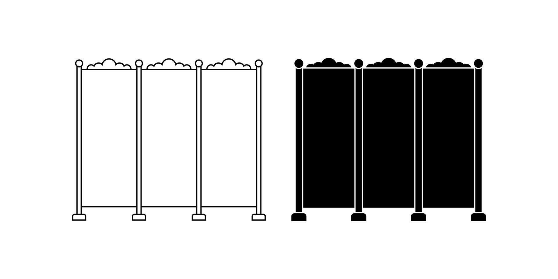 Room divider icon set isolated on white background vector