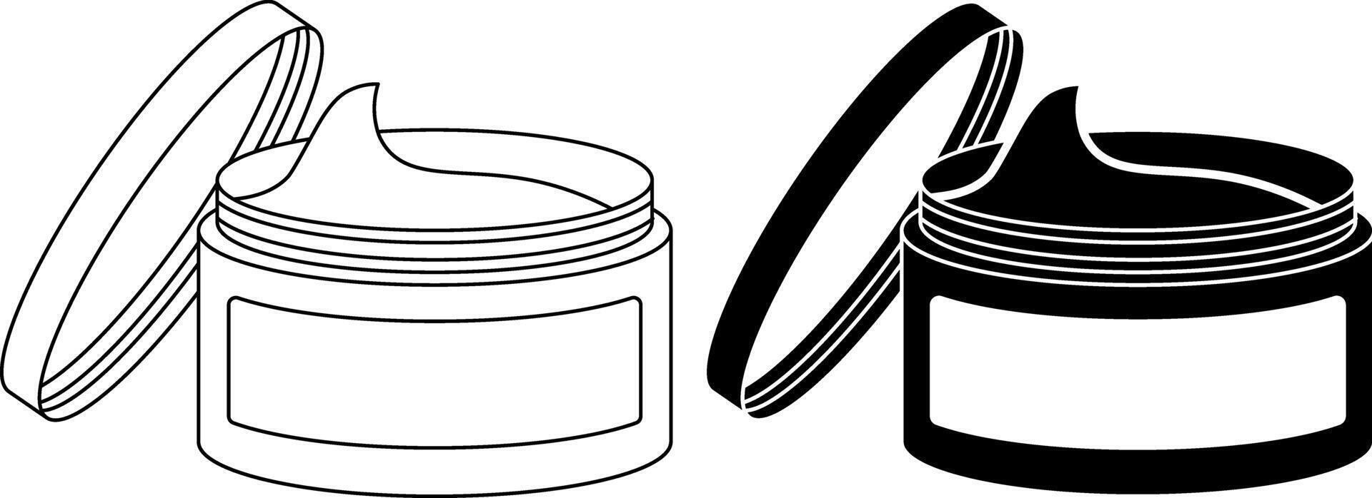 side view face cream icon set vector