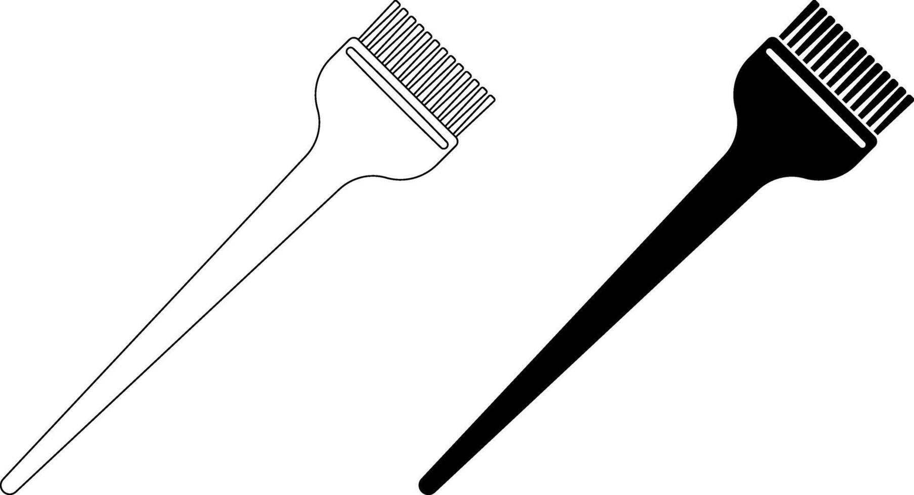 outline silhouette tint brush icon set vector