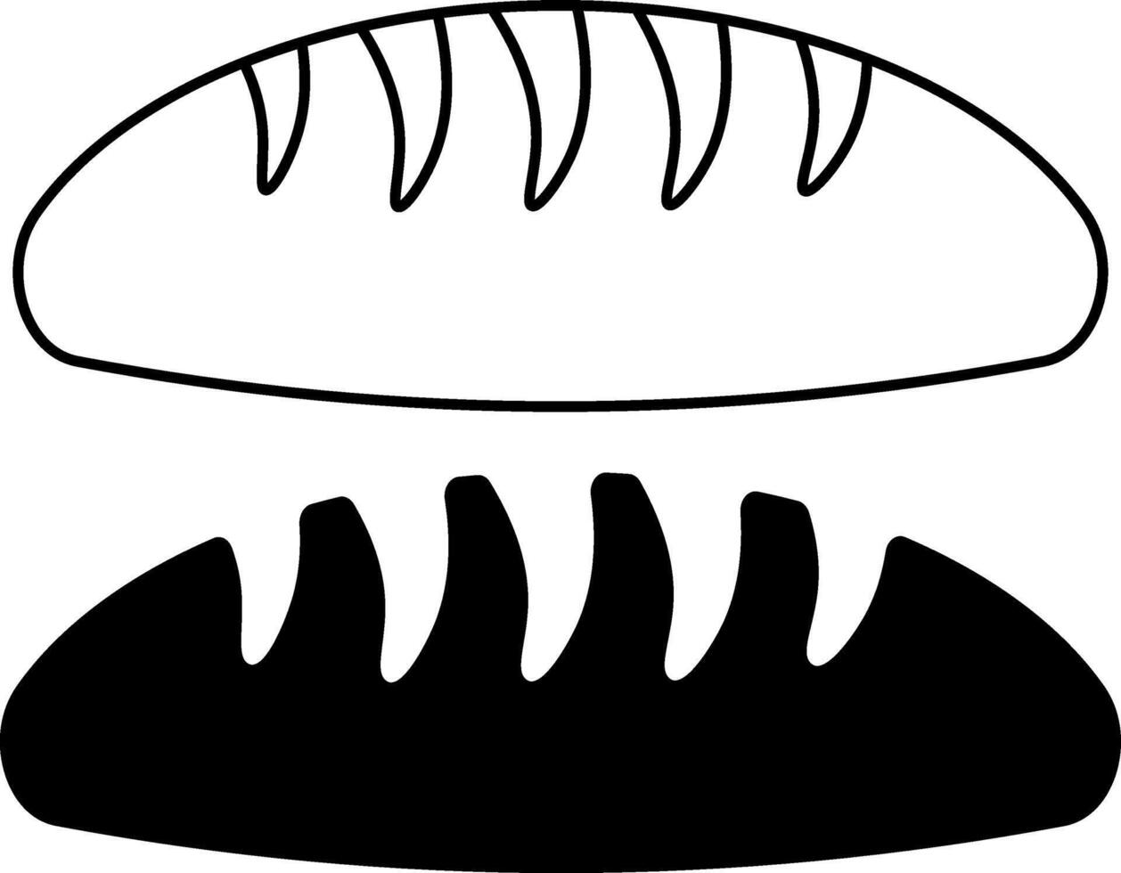 outline silhouette loaf bread icon set vector