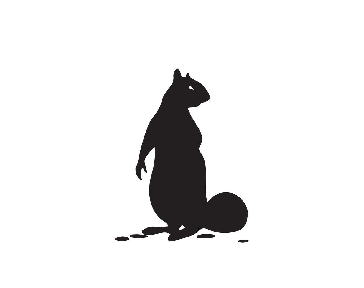 squirrel silhouette on white background vector