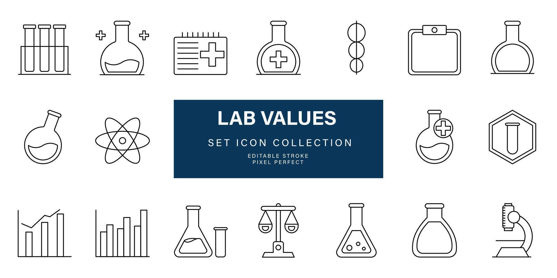 Lab values and concentrations icon vector