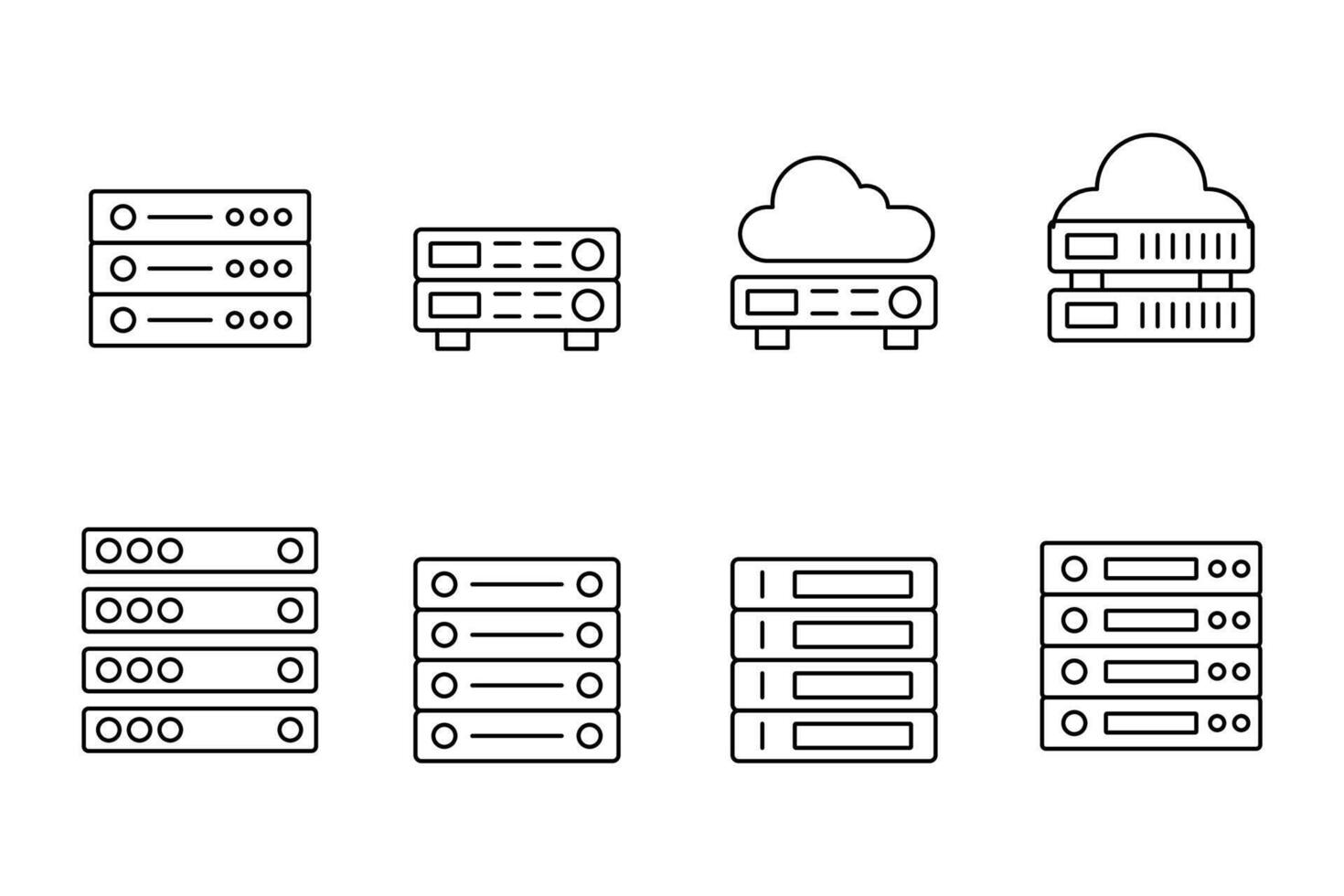 Tech Memory Storage Information icon set vector