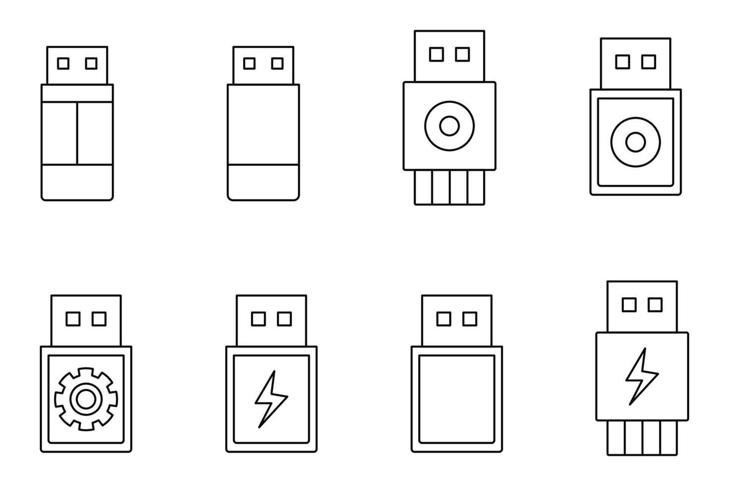 Tech Memory Storage Information icon set vector