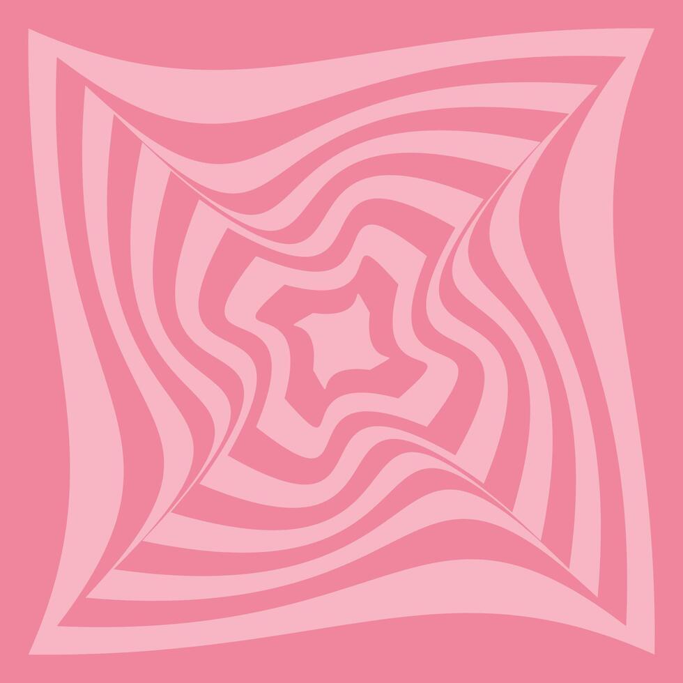 Groovy retro hallucinogen illustration. Geometric waves, surreal fantasy. Abstract pattern. vector