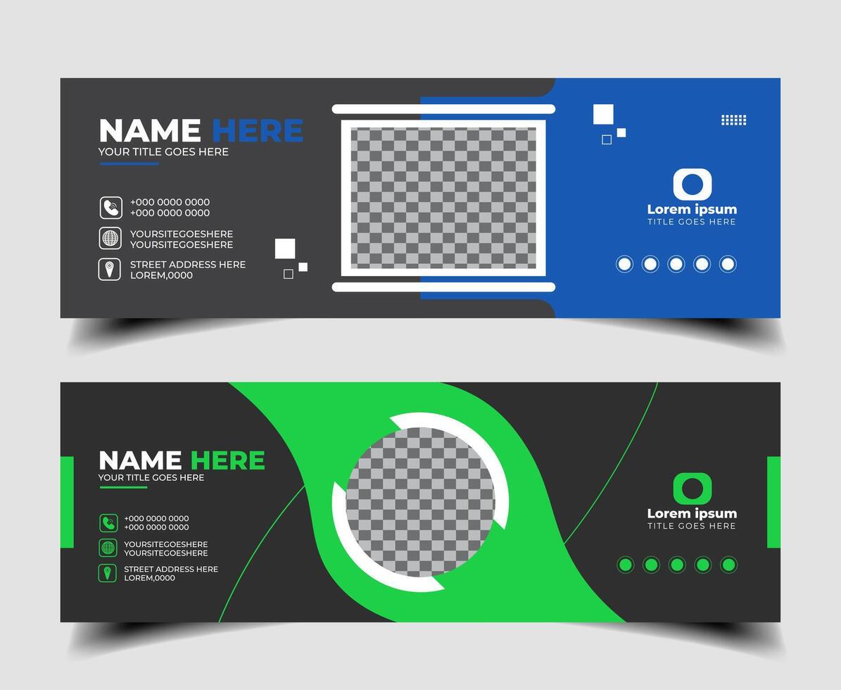 Email signature corporate Template. Professional modern business signature design. email footer or social media banner creative template vector