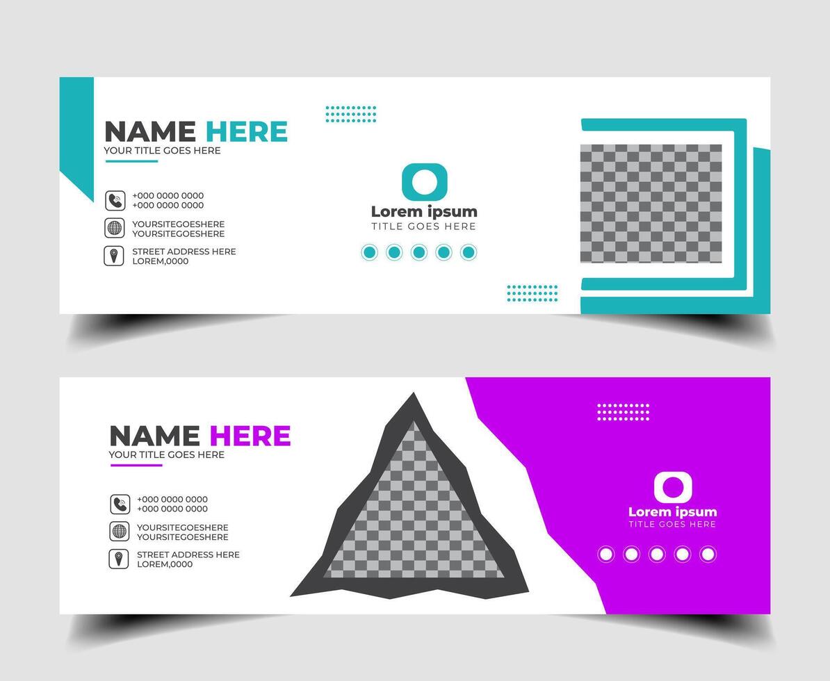 Email signature corporate Template. Professional modern business signature design. email footer or social media banner creative template vector