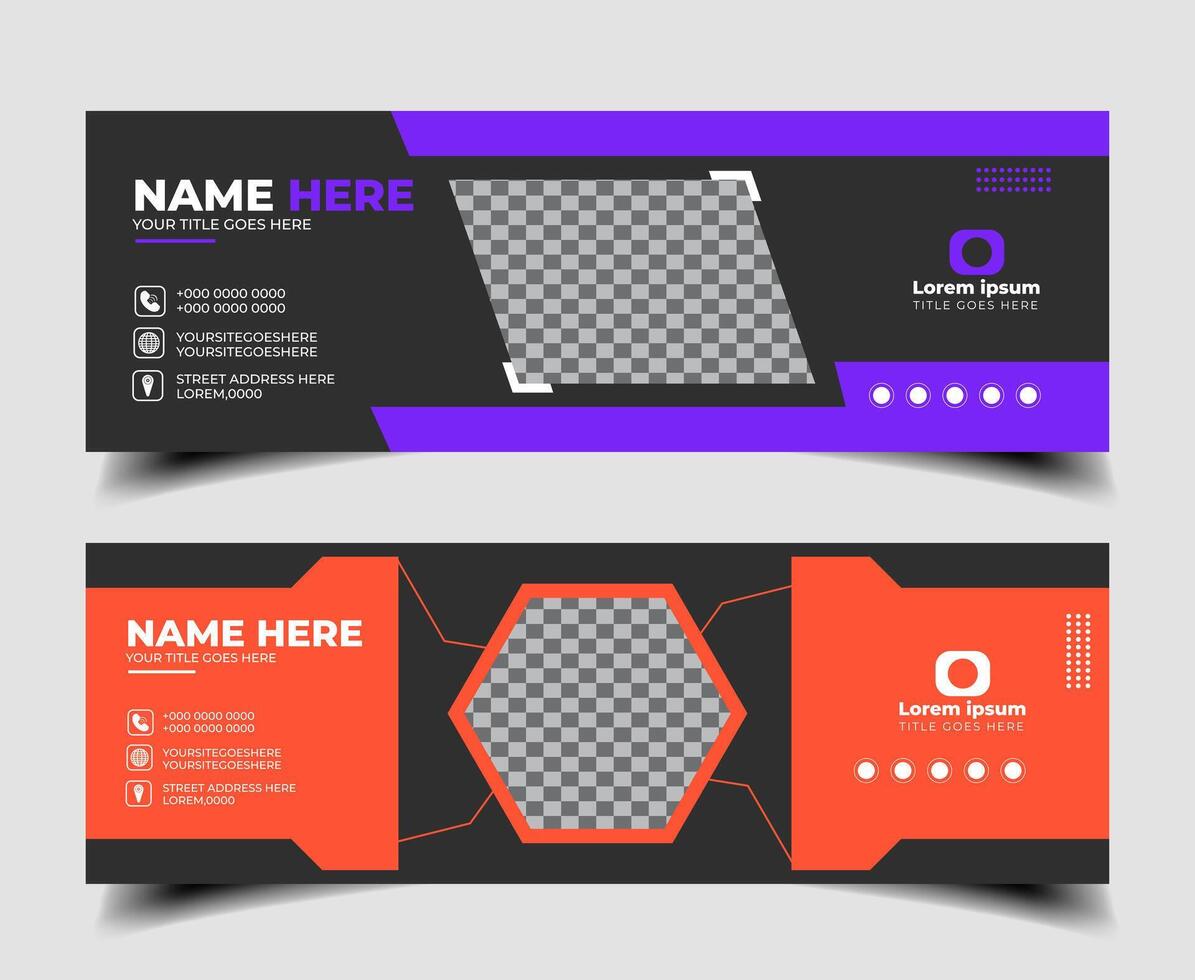 Email signature corporate Template. Professional modern business signature design. email footer or social media banner creative template vector