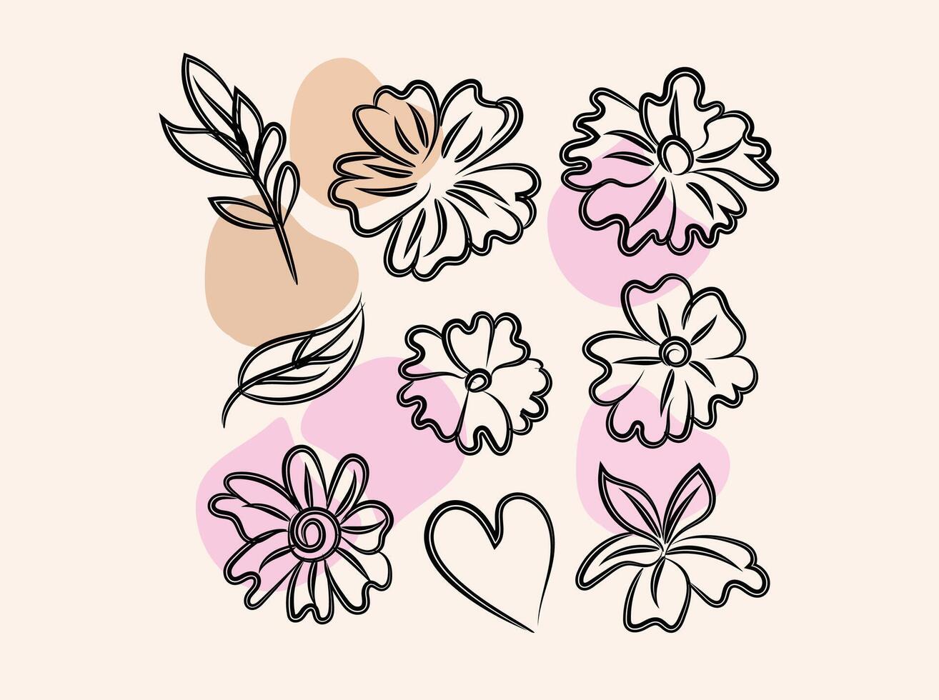 Hand drawn stencil element collection vector