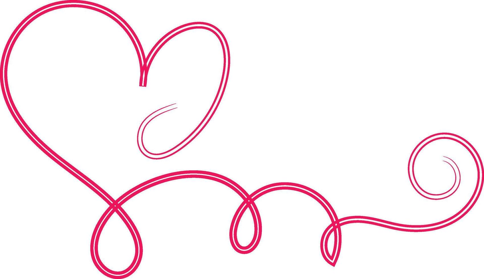 Calligraphy Red Double Heart vector