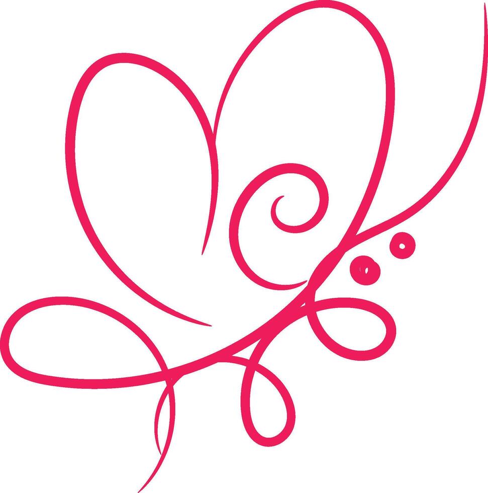 Calligraphy Red Double Heart vector