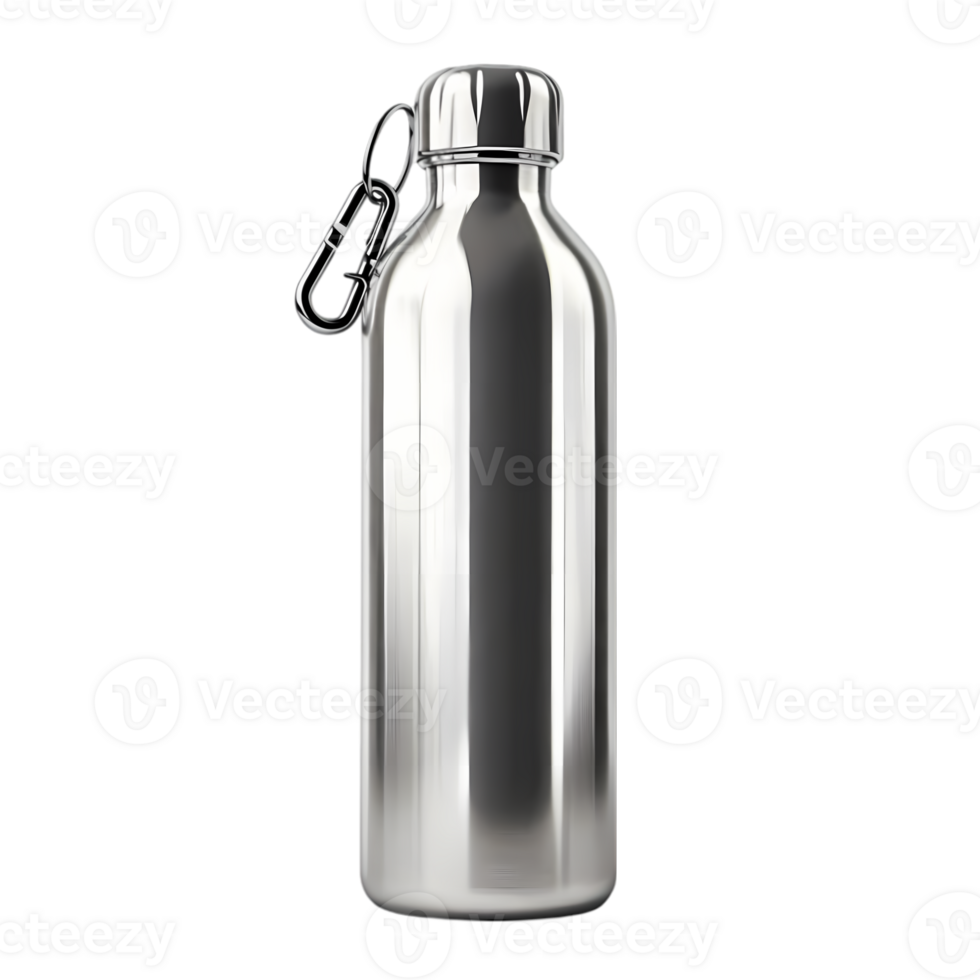 Stainless Steel Water Bottle with Carabiner png