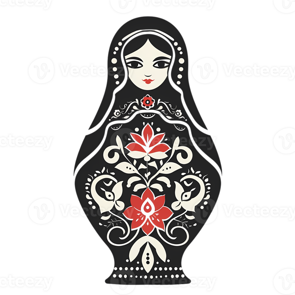 Traditional Russian Nesting Doll Illustration png