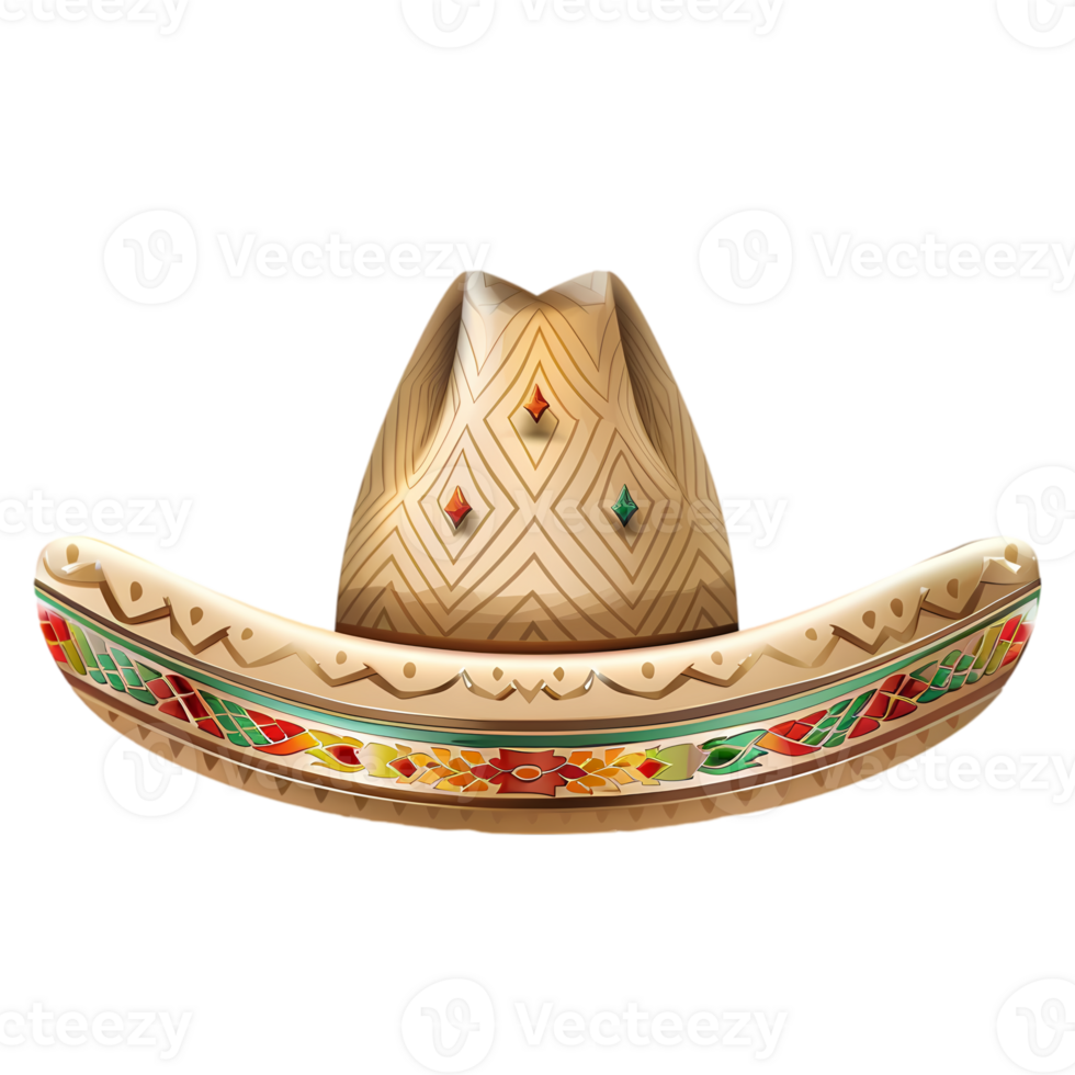 Sombrero with Colorful Design png