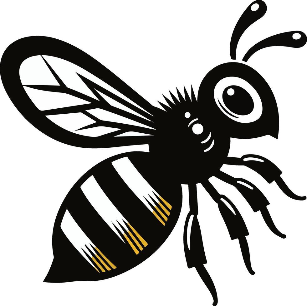 Cute bee illustration vector
