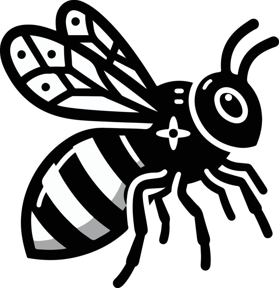 Cute bee illustration vector