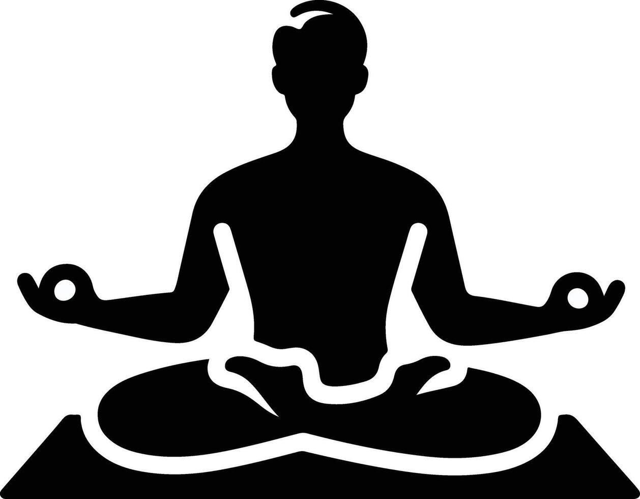 A man doing yoga illustration vector