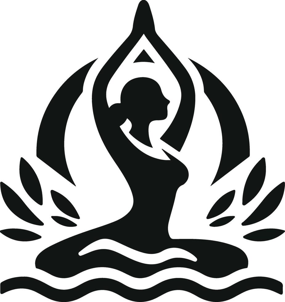 A women doing yoga illustration vector