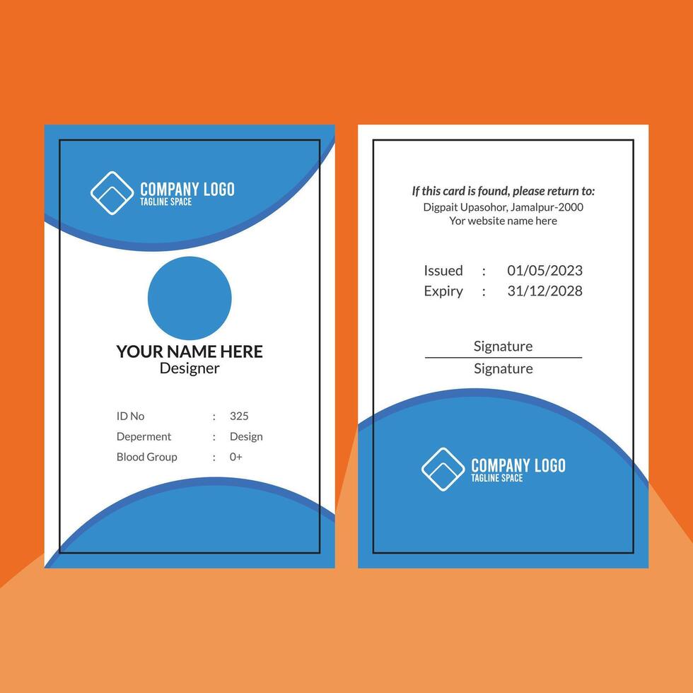 Id Card Design Template vector