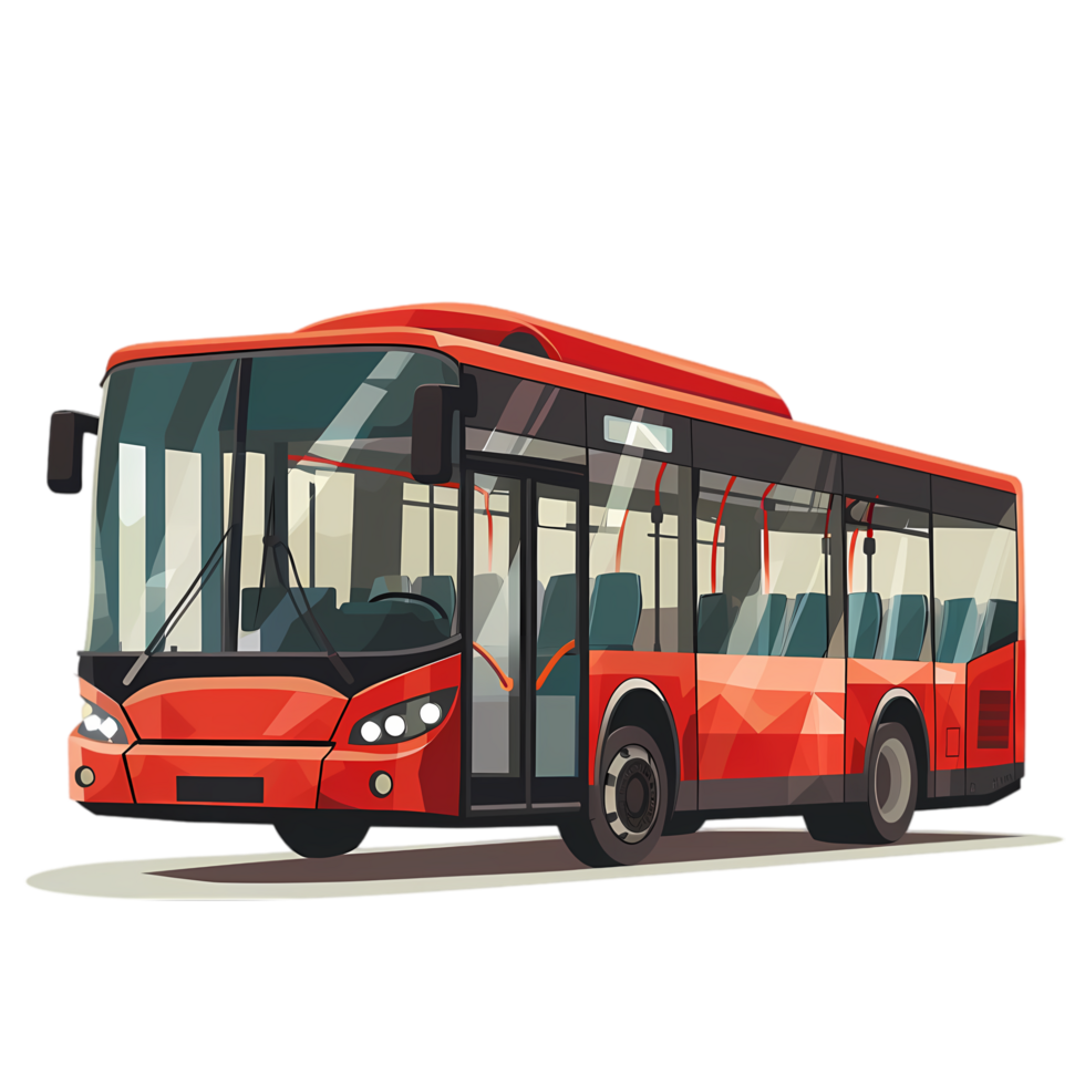 Red City Bus on a Sunny Day png