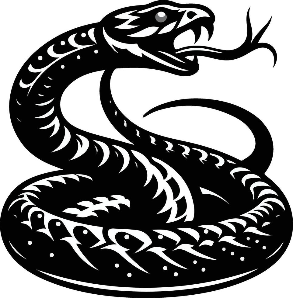 Snake illustration colourful and black vector