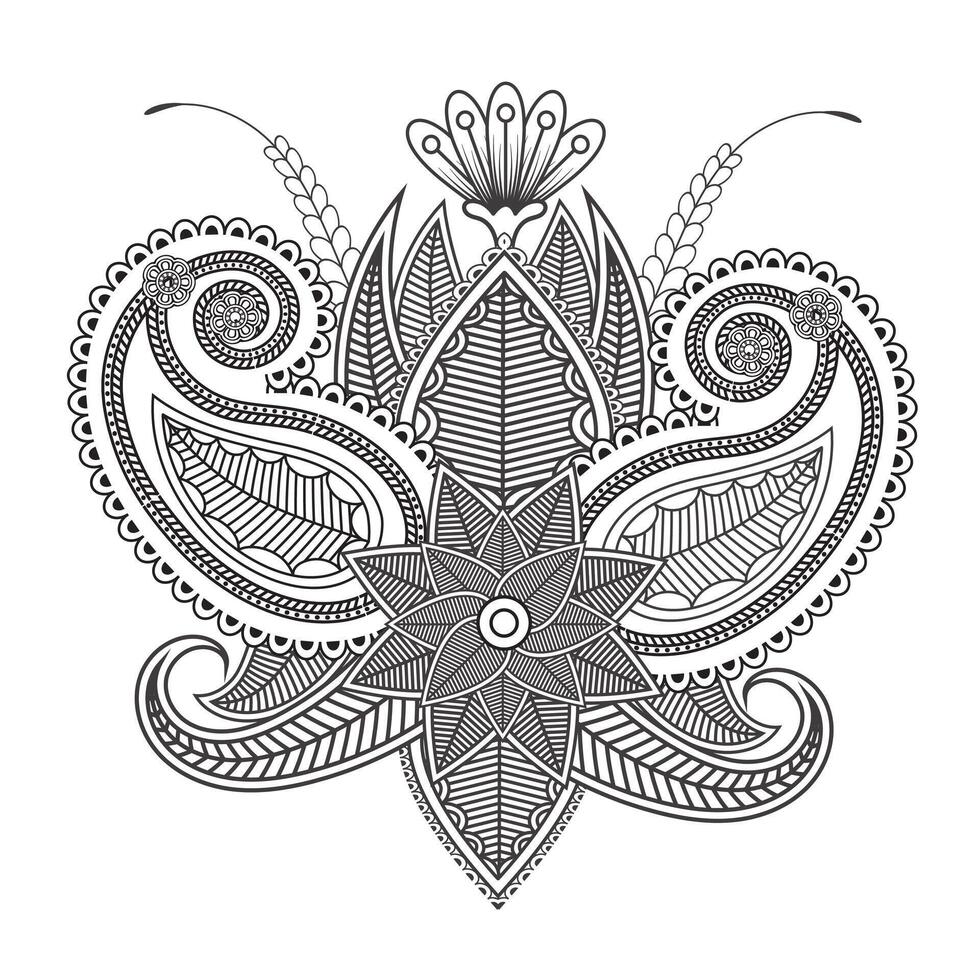 Traditional and Cultural Beautiful pattern design, tattoo design, mandala patterns, Arabic patterns, Rangoli, Alpona, Kolam, Paisley line art. vector