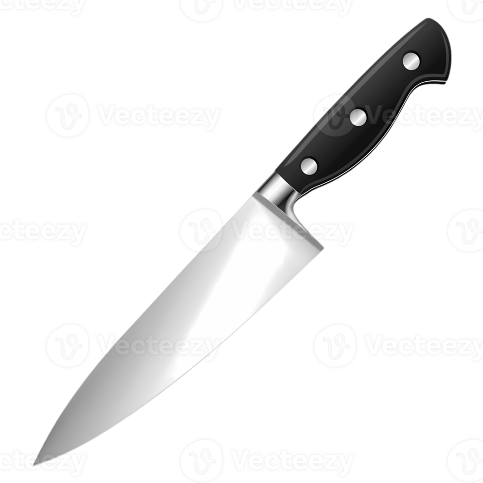 Sharp Kitchen Knife with Black Handle png