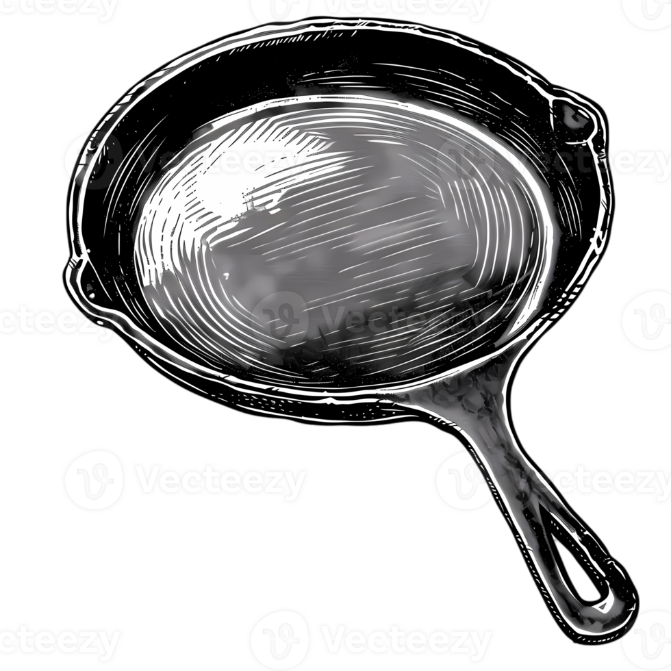 Sketch of a Cast Iron Skillet png