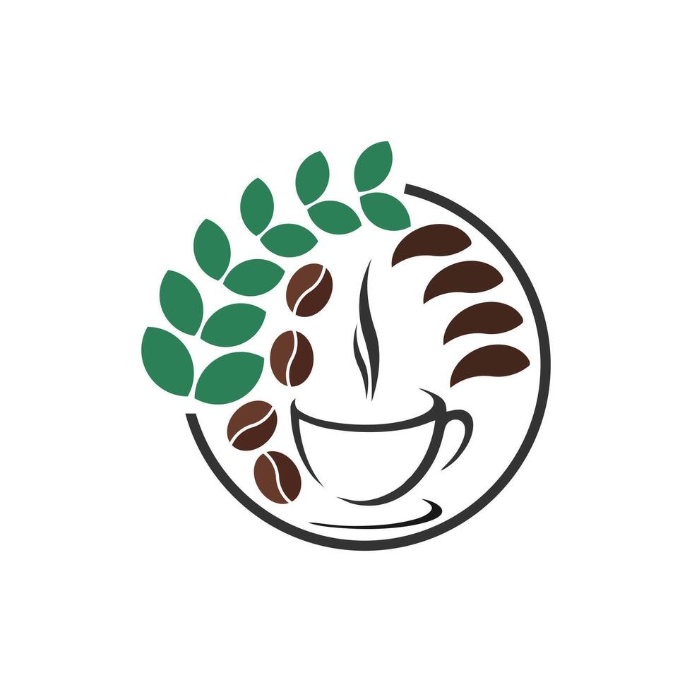Coffee logo design with creative idea vector