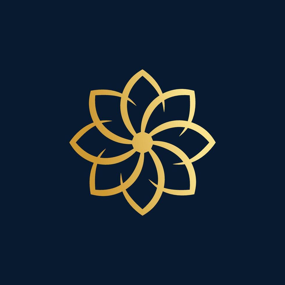 Flower logo design with illustration premium concept vector