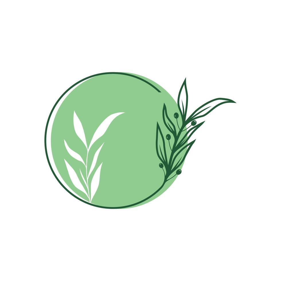 Botanical logo design with creative flower concept vector