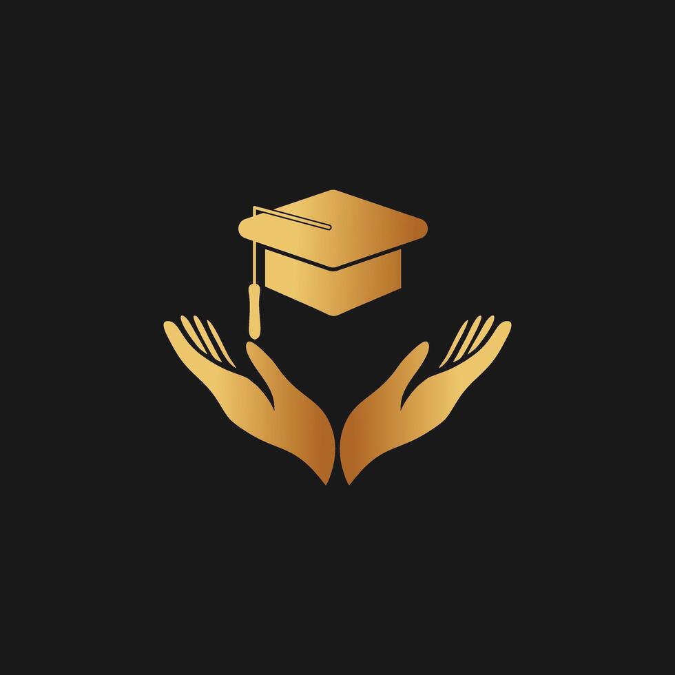 Study logo design with creative modern concept and business premium golden vector